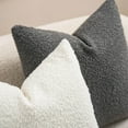 thumbnail image 4 of SANMADROLA Set of 2 Textured Boucle Throw Pillow Covers 18x18 Inch Accent Solid Pillow Cases Cozy Soft Decorative Couch Cushion Case for Chair Sofa Bedroom Living Room Home Decor, Beige, 4 of 7