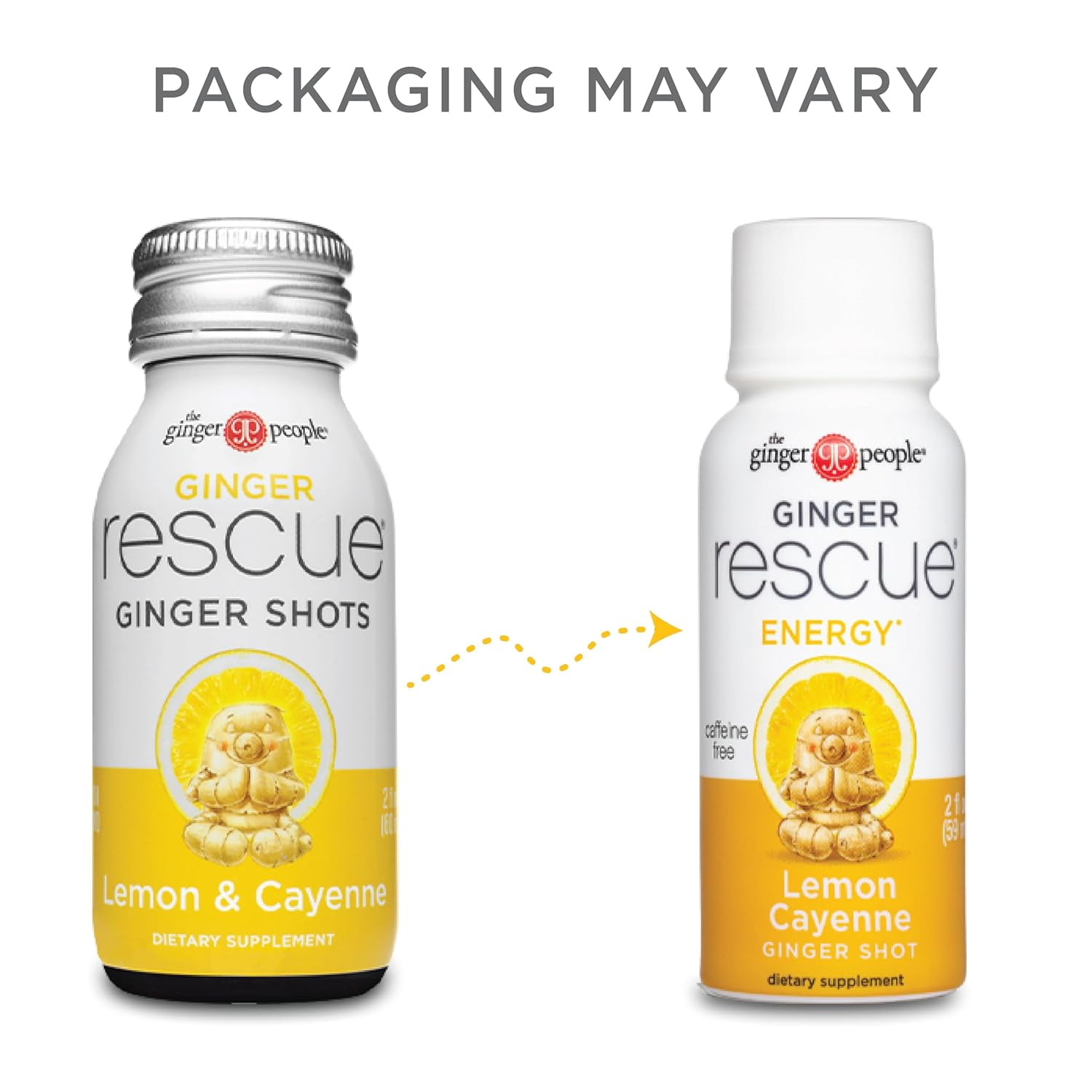 The Ginger People Lemon & Cayenne Ginger Rescue Shots – Immunity Boosting, Caffeine Free Energy, Digestive Heath Drink, 2 Fl Oz (Pack of 12)