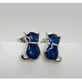 thumbnail image 3 of Cat Blue Opal Silver Earrings, 3 of 6