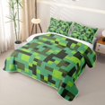 thumbnail image 3 of Meiyoeat Pixelated Blocks Miners Bed Spread Queen,Retro Geometric Camo Queen Coverlet Set for Bedroom, 3 of 7