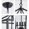 thumbnail image 5 of Farmhouse Rustic Black Lantern Chandelier Hanging Light Fixture 4-Lights for Kitchen Island Dining Room Hallway Entryway Foyer UL Listed, 5 of 18