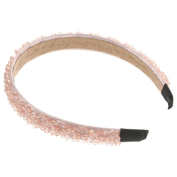 KONTONTY Sparkly Headbands Pink Crystal Crown Headband for Women 1Set
