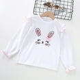 thumbnail image 2 of Kureaily Toddler Little Girls Long Sleeve Ruffle Cotton T Shirts Bunny Graphic Top Shirts Casual Blouse Heart Shirt Toddler Girl Clothes 2t Girls Top Tight 3-4 Years, 2 of 4