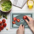 thumbnail image 4 of Greek Key Cutting Board, Traditional Meander Border Set Square and Circles Antique Frame Pack, Decorative Tempered Glass Cutting and Serving Board, Small Size, Black White, by Ambesonne, 4 of 5