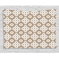 thumbnail image 1 of Tan and White Tapestry, Ornamental Floral Pattern Monochrome Abstract Garden Art Illustration, Wall Hanging for Bedroom Living Room Dorm Decor, 80W X 60L Inches, Tan and White, by Ambesonne, 1 of 2