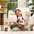 thumbnail image 3 of Muiteiur 5Pcs Brown Lynx Stuffed Animals 18" Plush Mommy Bobcat with 4 Babies Plush Toy, 3 of 9