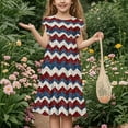 thumbnail image 4 of Delliss Girl's Summer Print Dresses Flying Sleeve Tiered Swing Casual Sundress, 4 of 7