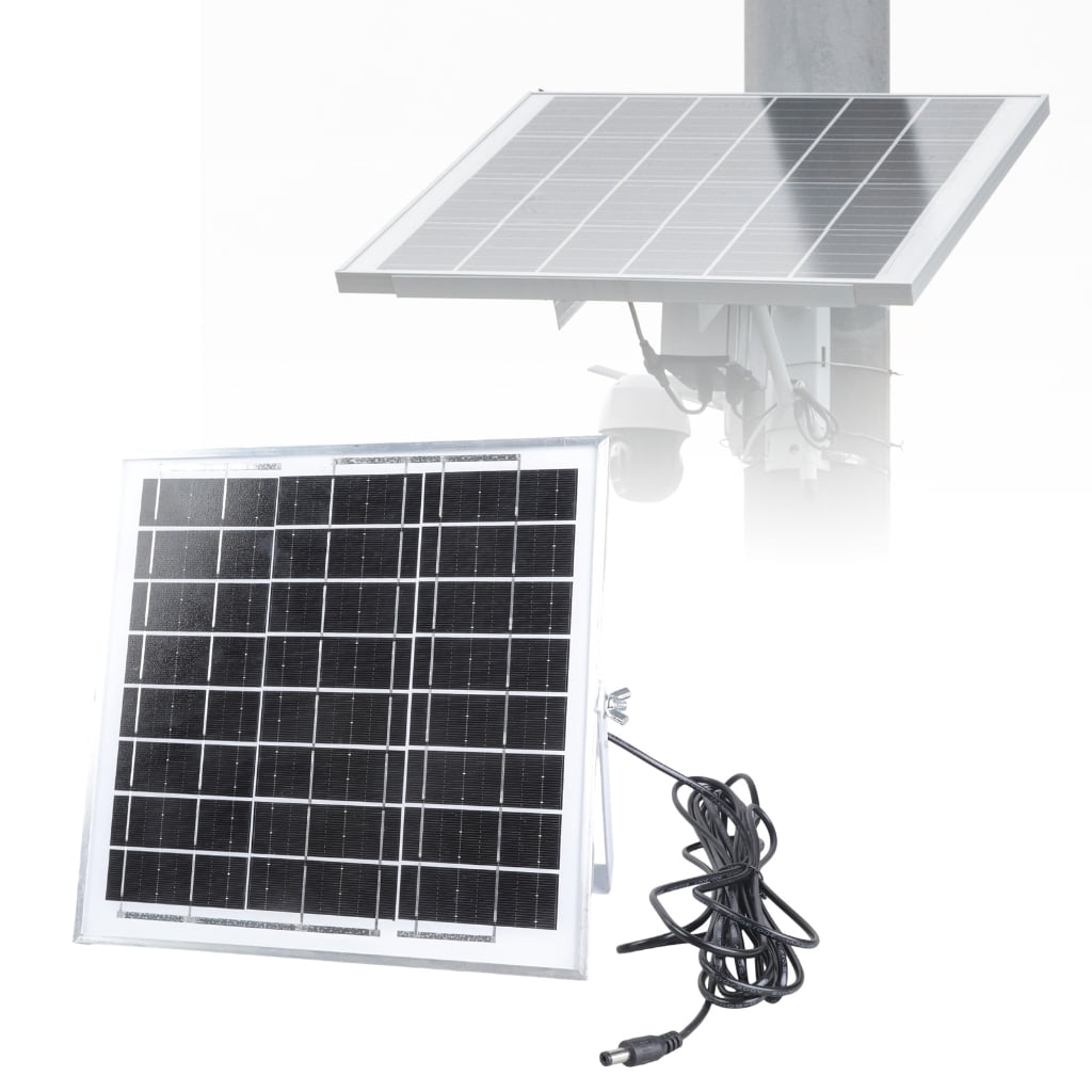 12V 0.66A Solar Panel With 15.60ft Output Cable and DC5.2x2.1mm Plug for Ventilation Fan Security Cameras PowerBanks
