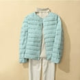 thumbnail image 1 of LOVZFMLL Jackets for Women's Puffer Jacket Long Sleeve Buttons Quilted Down Coat Winter With Pockets, 1 of 3