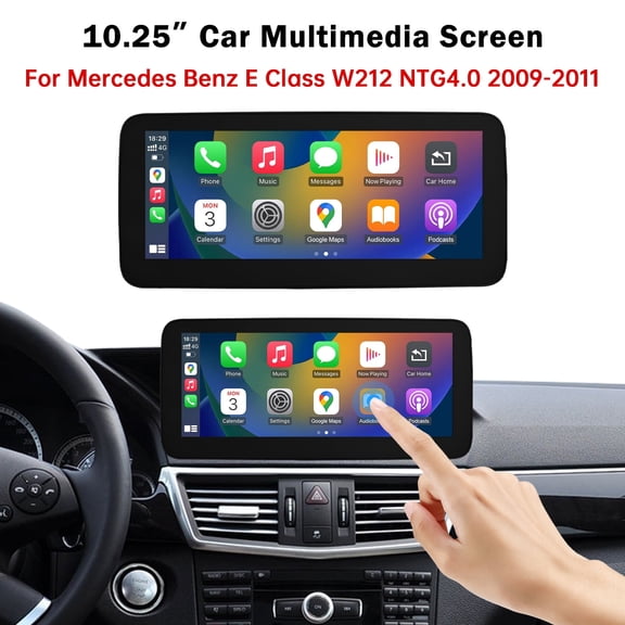 10.25" Touch Screen Car Multimedia Receiver for Mercedes Benz E Class W212 with NTG4.0 System 2009-2011 Wireless Android Auto CarPlay with Bluetooth Mirrorlink Radio Navigation