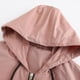 thumbnail image 5 of Abrigo informal con capucha y manga larga para mujer, chaqueta fina con capucha, cremallera y cordón ajustable, con inserción de color., 5 of 5