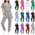 thumbnail image 7 of Purcolt Scrub Suit Sets for Women Lightweight Stretchy Modern V-neck Top and Tapered Jogger Pants Comfort Medical Nursing Uniforms Sets, 7 of 7