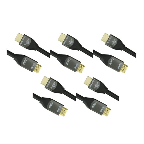 5 Pack DataComm Electronics 46-1812-BK 18Gbps HDMI Cable (12ft)
