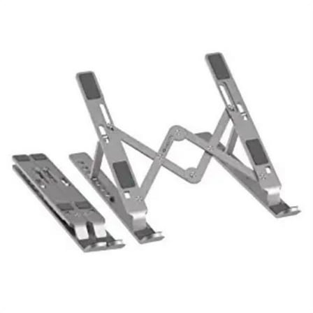 Amer Mounts Aluminum Laptop Stand, Ergonomic Adjustable Notebook Stand, Riser Holder Computer Stand 10-15.6" Laptops Tablets [Silver] AMRNS03