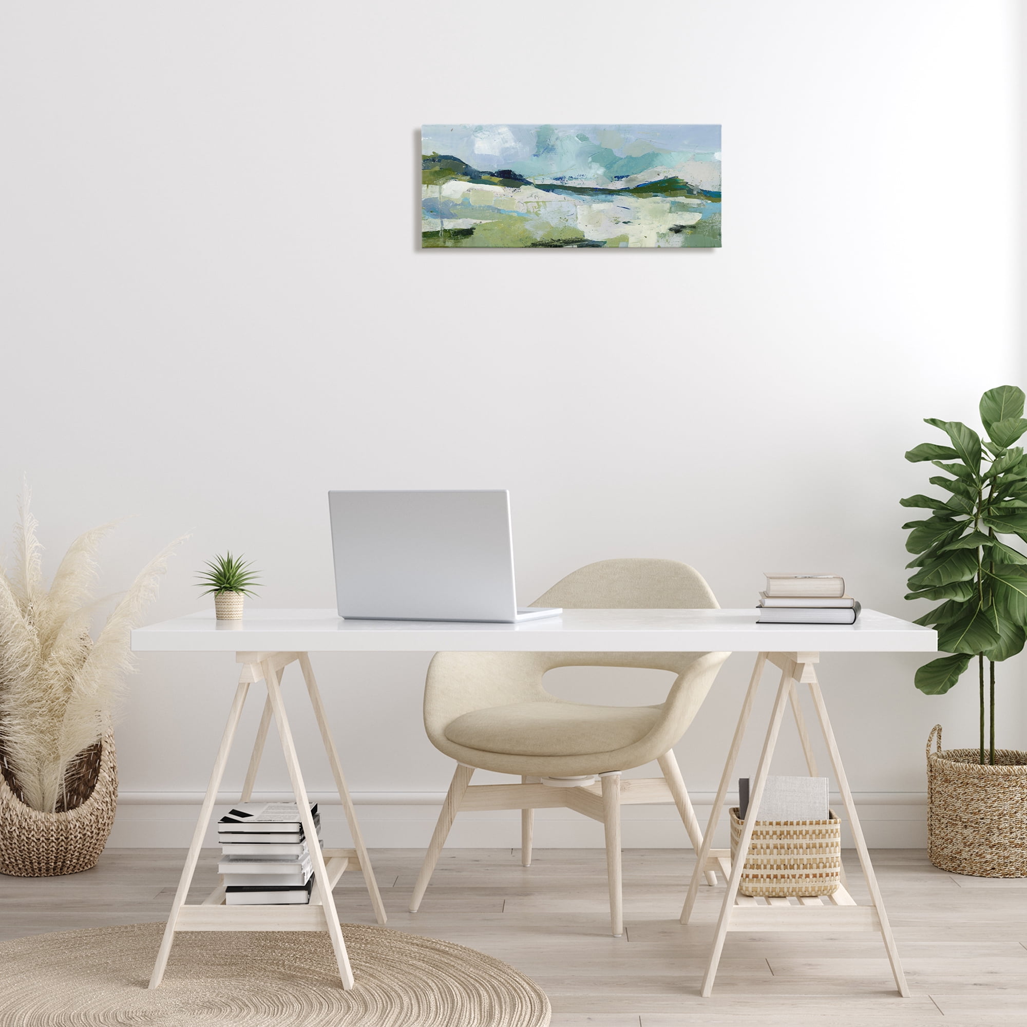 Stupell Industries Restless Landscape Impression Abstract Painting Wrapped Canvas Art Print Wall Art, 24 x 10