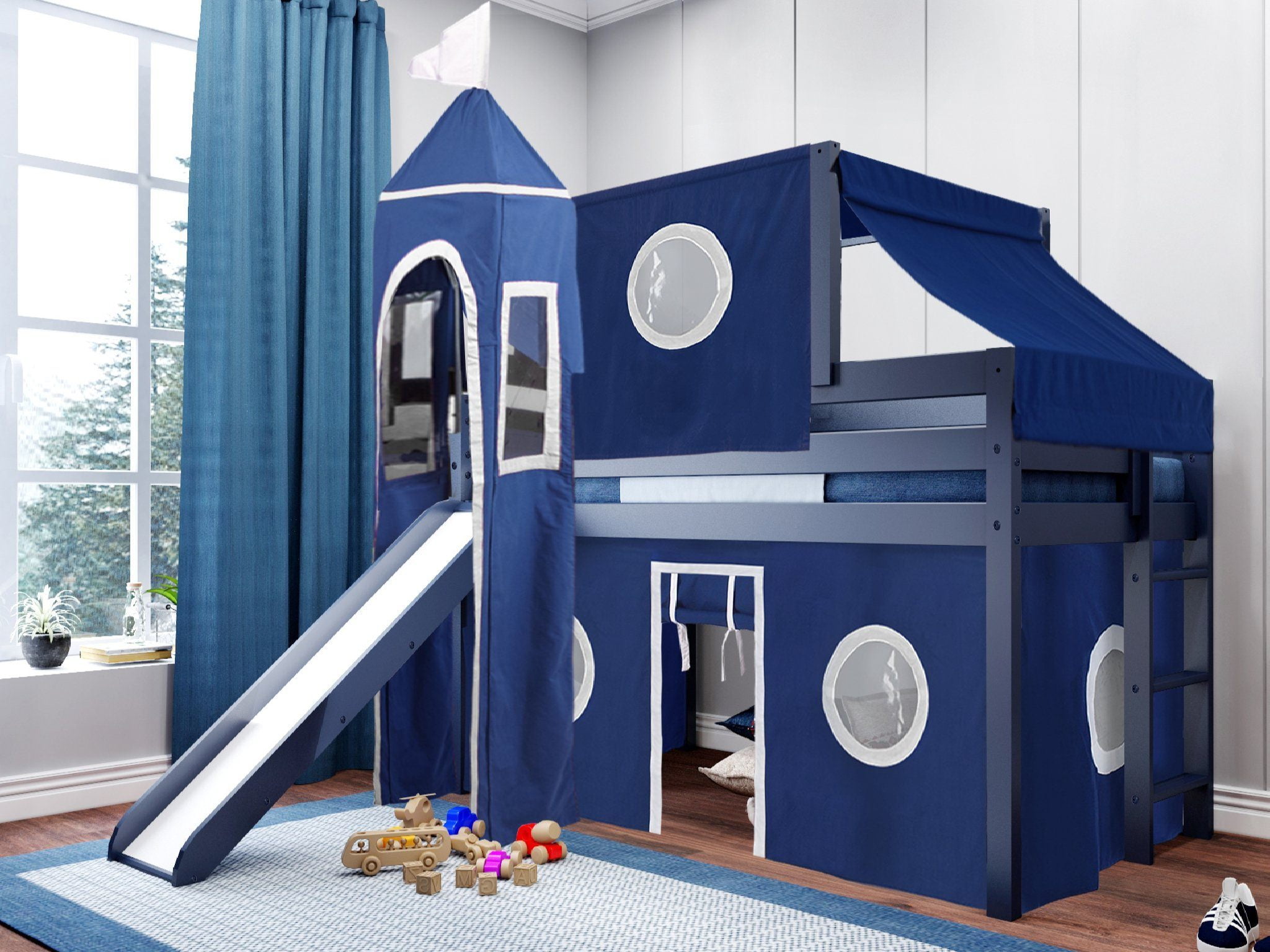 loft bed with slide