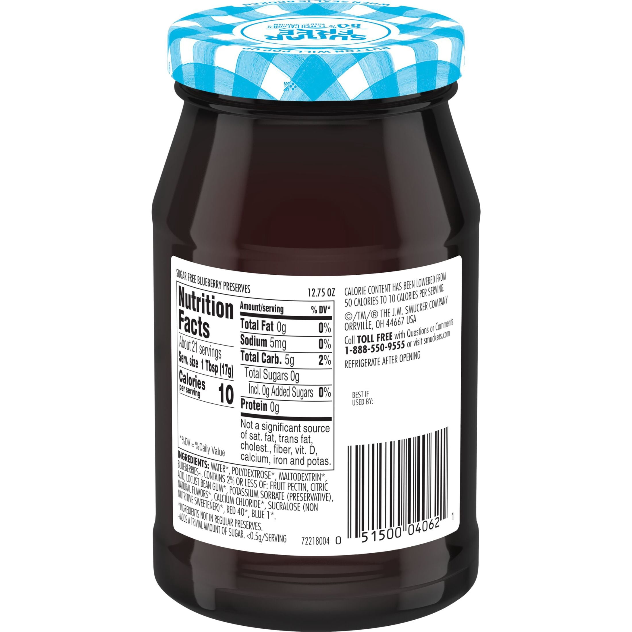 (2 pack) Smucker's Sugar Free Blueberry Preserves, 12.75 oz