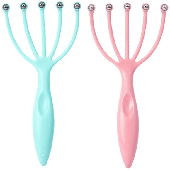 Scalp Massager, Protable Hand Held SPA Head Massager for Deep Relaxation Pink+Blue(2-Pack)