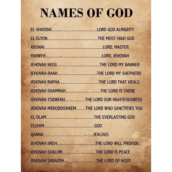Christian Canvas Poster, Names of God Canvas Poster Wall Art for Home Church Decor Christian Wall Art, Home Church Room Decor, Bible Verse poster