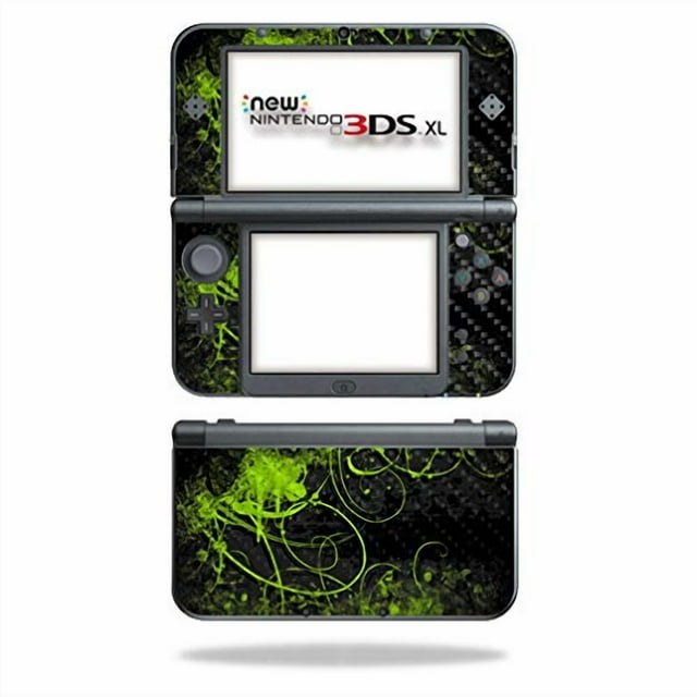 MightySkins Carbon Fiber Skin for Nintendo New 3DS XL (2015) - Green Distortion | Protective, Durable Textured Carbon Fiber Finish | Easy to Apply, Remove, and Change Styles | Made in The USA