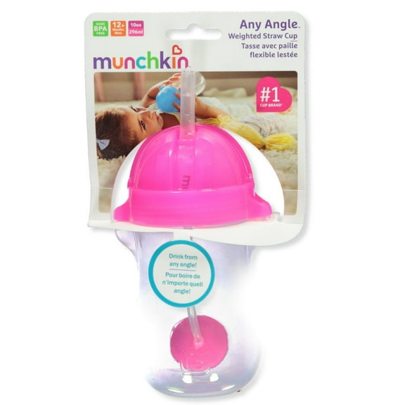 Munchkin Any Angle Weighted Straw Cup (10 oz.) - pink, one size