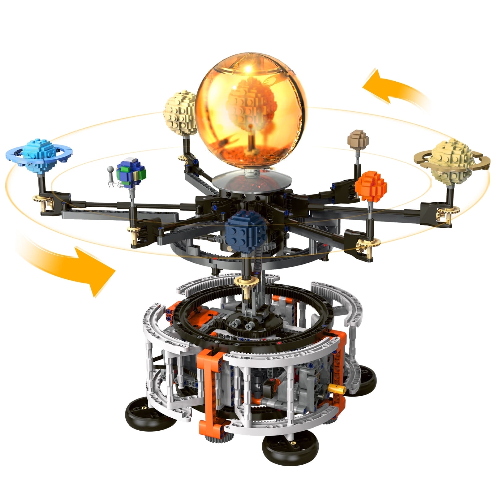 Joycrown Solar System Building Set for Kids, STEM Toys with Rotatable Handle Gears, Space Toys for Home or School Science Learning, Birthday Gifts for Boys Girls Aged 6+(1282pcs)