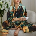 thumbnail image 6 of Fotbe Forest Meditating Gorilla Pattern Long Sleeve Pajama Set for Women,Sleepwear Set,2-piece Loungewear Set,Soft PJs Comfy Nightwear with Pockets -X-Large, 6 of 7