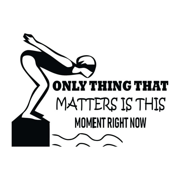 This Moment right now Women Diving Silhouette Swim Sports Vinyl Design Wall Art Sticker Designs Vinyl Stickers For Home House Walls Rooms Windows Bedroom Decoration Size (20x20 inch)