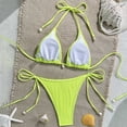 thumbnail image 6 of Fewfanhot Women's Bikini Swimsuits Halter Bikini 2 Piece Triangle Bikini Sets High Cut Bathing Suit Side Tie Swimsuits, 6 of 8