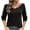 Black, variant on Timegard Tops for Women Fall Casual Slim Fitting Blouse Lace V Neck Long Sleeve Tee Tops Solid Color