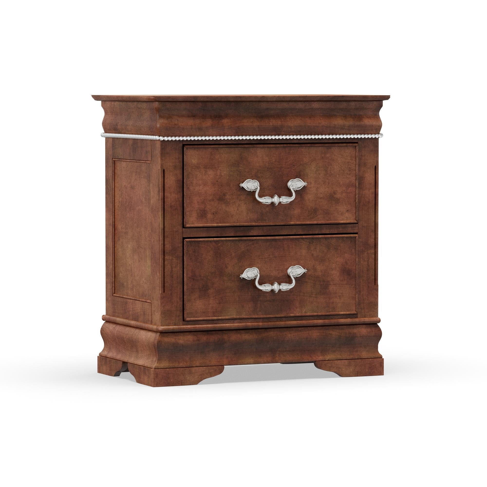 Furniture of America Leonora Traditional Nightstand with 2-Drawer, Cherry
