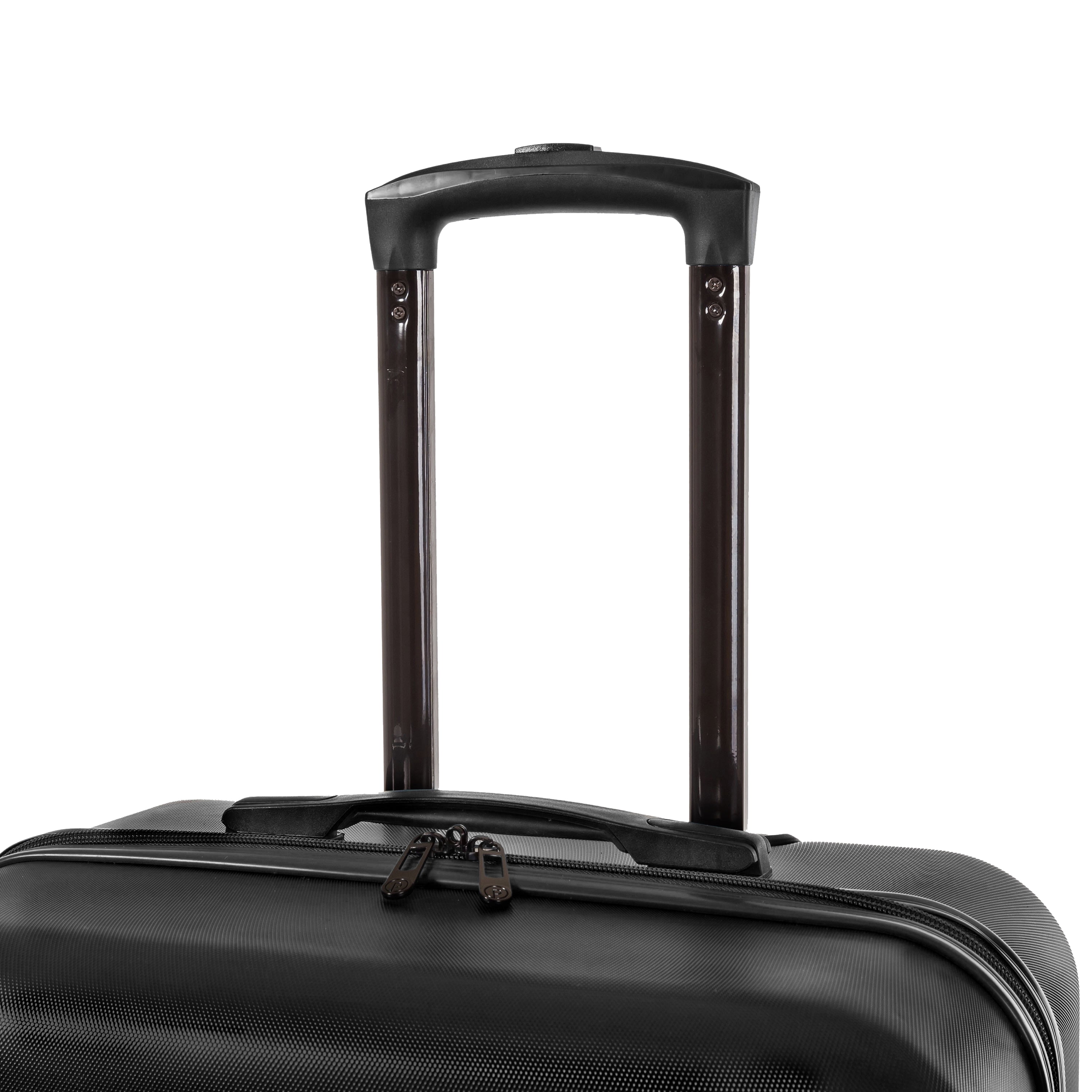 Protege 2-Piece Hardside Spinner Luggage Set with Carry On and Medium Checked Suitcase, Black