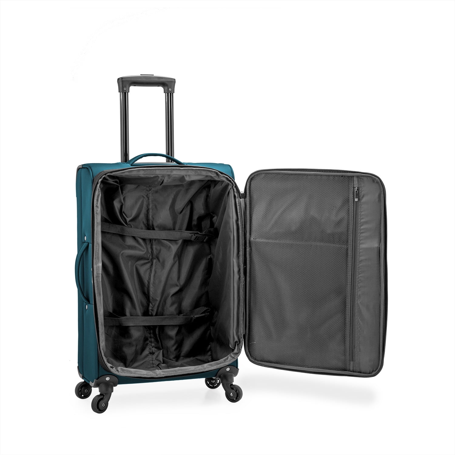 U.S. Traveler Anzio Softside Expandable Spinner Luggage, Teal, 26" Checked Medium