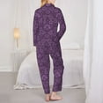 thumbnail image 5 of Bingfone Womens Pajama Sets Retro Florals Purple Print,Long Sleeve Loungewear Pajamas Set-Small, 5 of 9