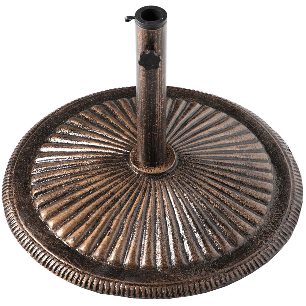 Outdoor Antique Cast Iron Umbrella base Holder, 49 lbs Bronze Large