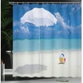 thumbnail image 4 of Ambesonne Beach Shower Curtain, Summer Season Vibes Sea, 69"Wx84"L, White Cream Blue, 4 of 5