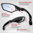 thumbnail image 2 of NEW Handlebar Bike Mirror HD Blast Glass Lens HFMR (left) Ca, 2 of 8