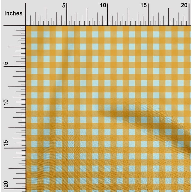 oneOone Viscose Chiffon Fabric Gingham Check Printed Craft Fabric BTY 42 Inch Wide