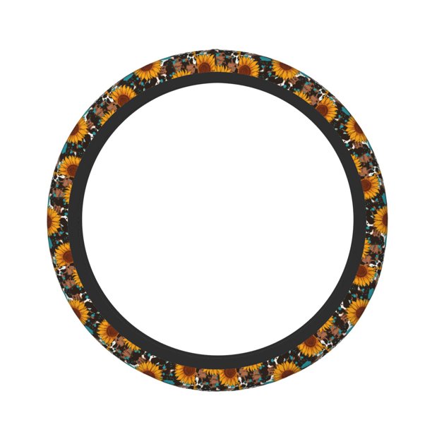 Balery Vintage Sunflowes Fundas elásticas antideslizantes para volante, funda protectora universal para hombre y mujer, 15 pulgadas, accesorios para coche.
