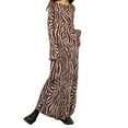 thumbnail image 1 of Franhais Autumn Ladies Long Dress, Women Leisure Style Zebra Print Long Sleeve Flared Cuff Round Collar Slim Skirt Party Dress, 1 of 9
