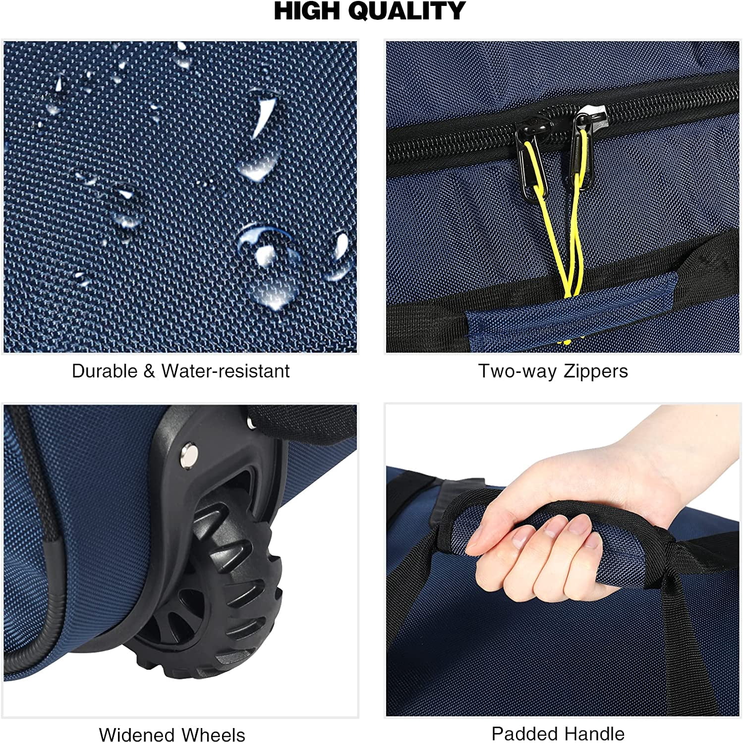 Redcamp 120L Collapsible Folding Duffle Bag with Rollers and Wheels, Large Travel Duffel