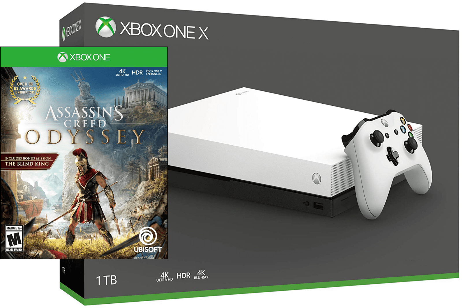 Retentie Leeds Automatisch Xbox One X 1TB Limited White Edition 4K Console Assassin Creed Odyssey  Bundle - Walmart.com