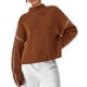 thumbnail image 1 of Jersey PRETTYGARDEN de punto grueso con cuello alto para mujer, color caramelo, 1 of 7