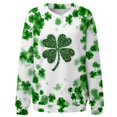 thumbnail image 4 of Plebaso Chandail en Molleton de la Saint-Patrick pour Femmes Imprimé Trèfle Col Rond Manches Longues Chandail P-5TG, 4 of 4