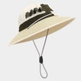 thumbnail image 3 of Summer Sun Hat for Men Women Wide Brim Quick Dry Straw Spliced Bucket Hat Breathable Outdoor Fishing Hiking Safari Cap Adjustable Chin Strap for Adults Everyday Casual Apparel Accessories Gear Set, 3 of 4