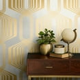 thumbnail image 6 of NextWall Metallic Gold Striped Geo Peel and Stick Wallpaper, 6 of 7