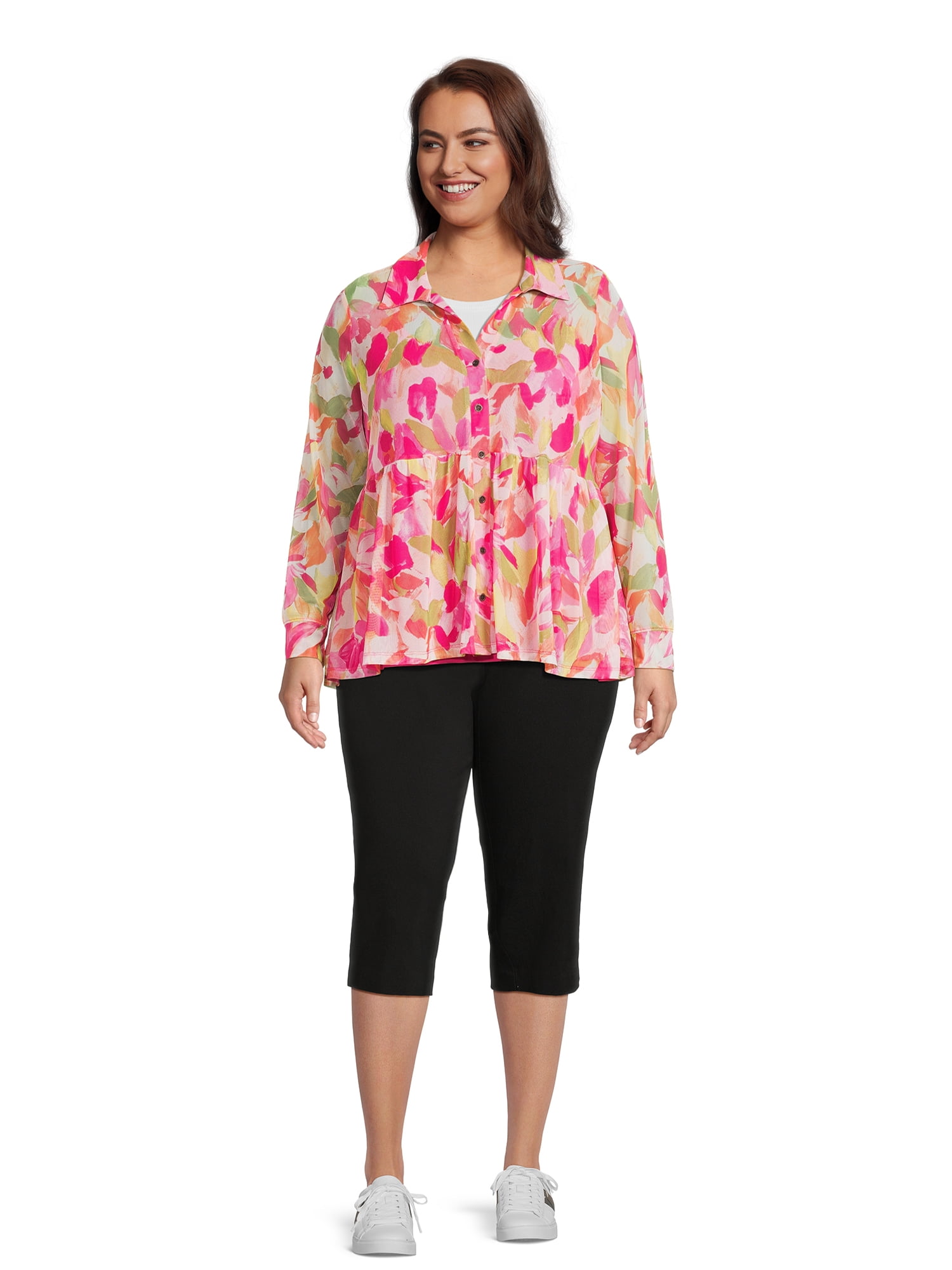JMS Just My Size by Hanes Women’s Plus Size Millennium Capri Pants, Sizes 1X-4X