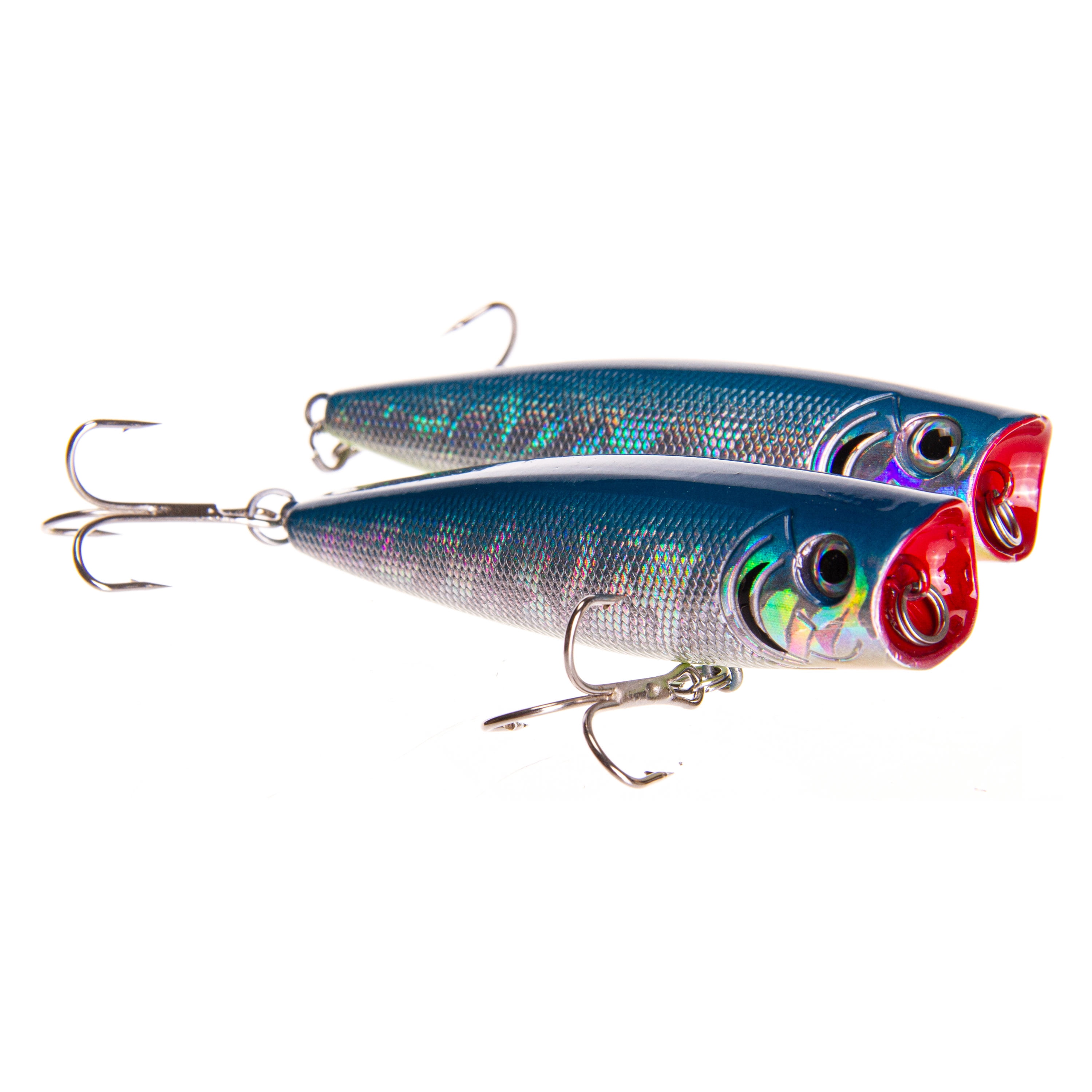 Ozark Trail Saltwater Inshore Popper Fishing Lures, Blue/Orange, 2-Pack