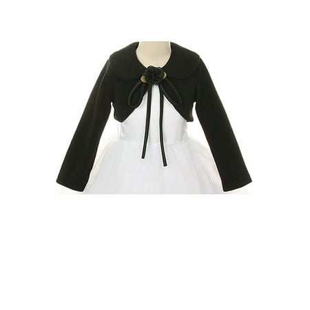 American Girl Sweater - Dempsey Marie Girls Cozy Long Sleeve Bolero Sweater with Matching Flower Corsage