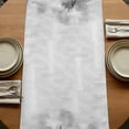 thumbnail image 5 of Table Runners 70 Inches Long Dress Scarves, Black Grey Mountain Farmhouse Coffee/Dining/Kitchen Table Decor, Holiday Table Runner, Misty Forest Nature Woodland Pine Tree Landscape 13x70 Inch, 5 of 9